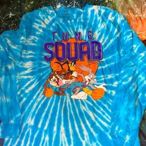 Blue Tye Dye Space Jam Long Sleeve Tee